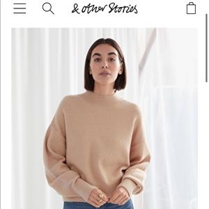 Nude/beige & Other Stories mock neck knit S